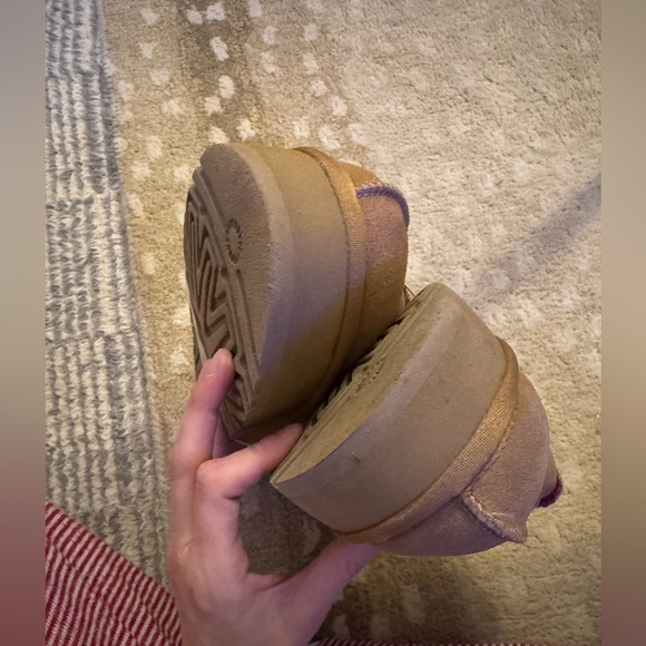 Ugg- Tan Suede Tazz Platform Slide on Slipper Shoes - Picture 9 of 13